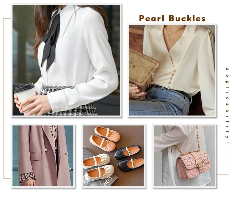 Fashion shiny handmade ABS pearl bead shirt sweater button for clothes