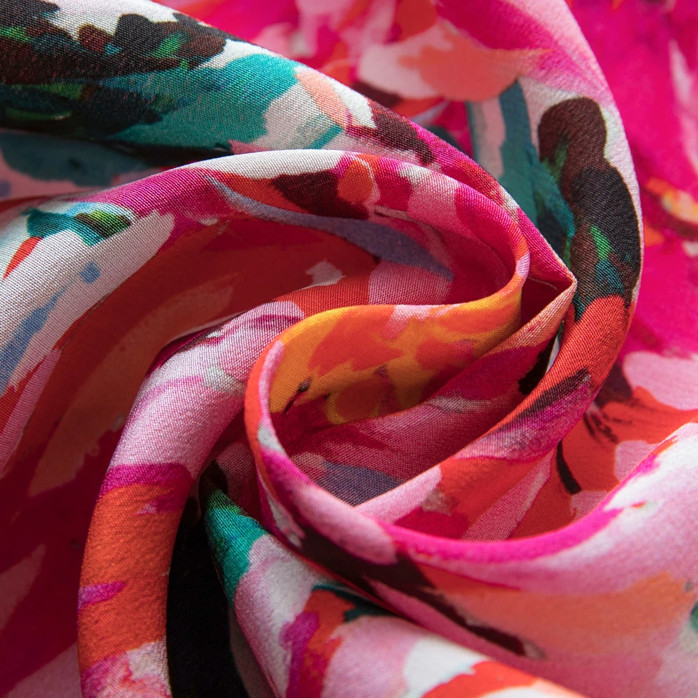 
Оптовая продажа, ткань из натурального шелка тутового шелкопряда, ткань с цифровым принтом букв для женской одежды 