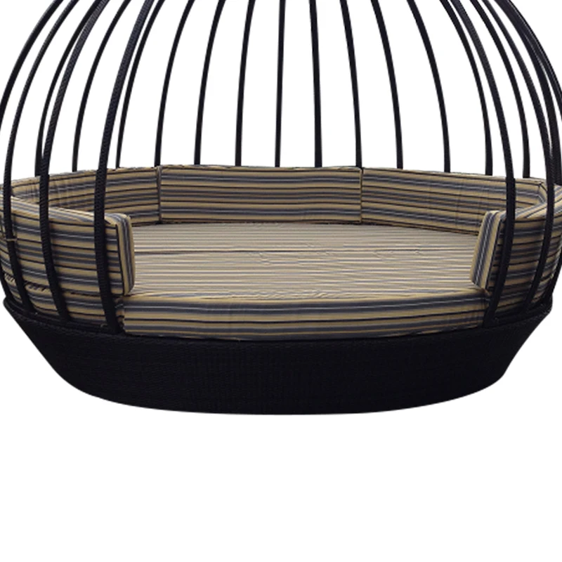 Modern Garden Line Waterproof Round Cast Aluminum Hotel Poolside Outdoor Rattan Daybed