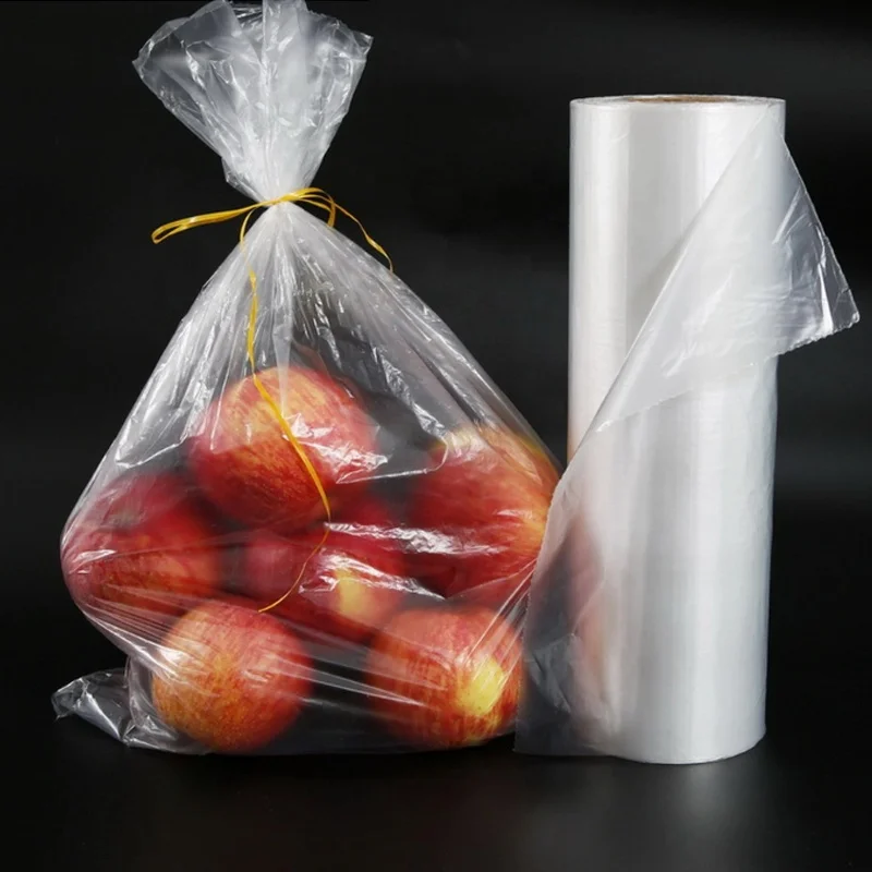 Custom Printed Own Logo Roll Plastic Bag Continuous Clear Polythene Food Storage In Roll Bags For Vegetable