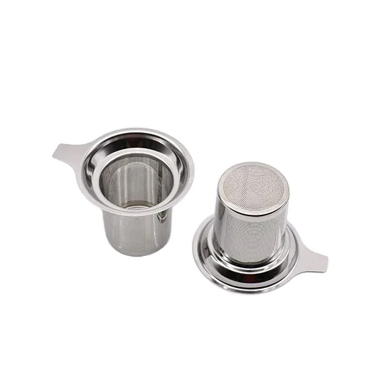 100pc single ear design cheap popular 304ss stainless steel metal tea strainer tea leaf filter for mug without lid