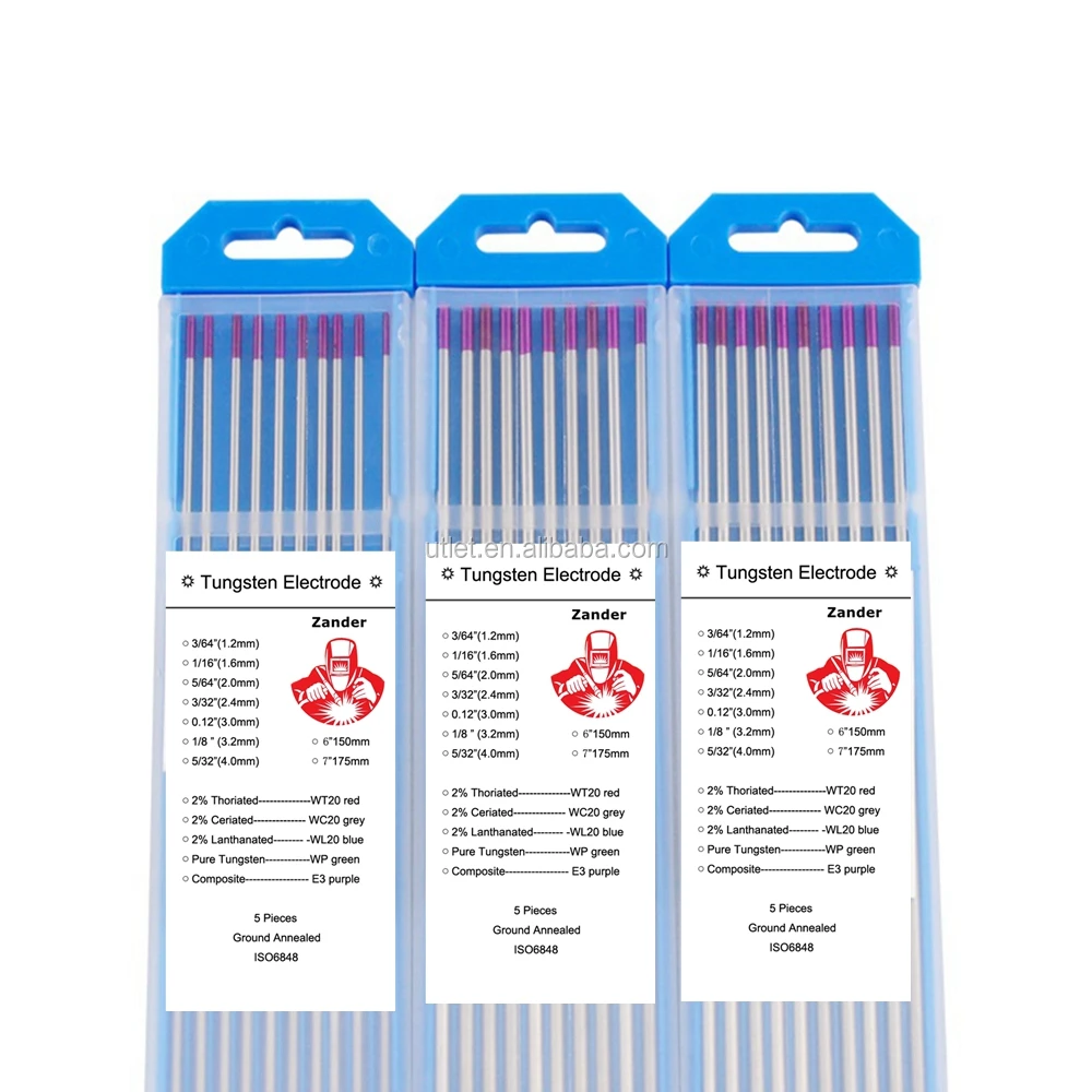 3.2mm X175mm COMPOUND TUNGSTEN ELECTRODE PURPLE TIPPED PK-10