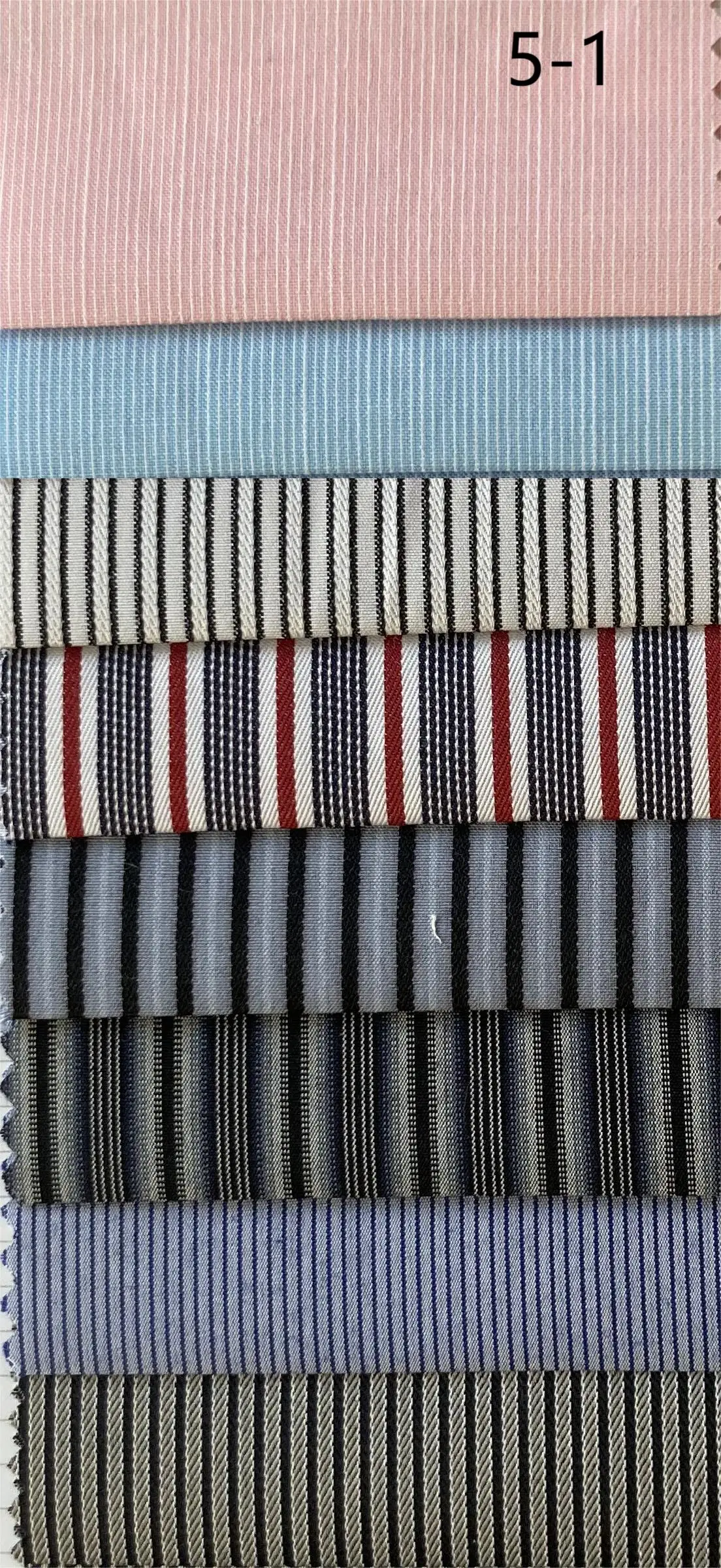 Polyester/Cotton Striped Shirting Fabric Plain Woven Yarn Dyed for Suits Garments Home Textiles Bags Caps Toys