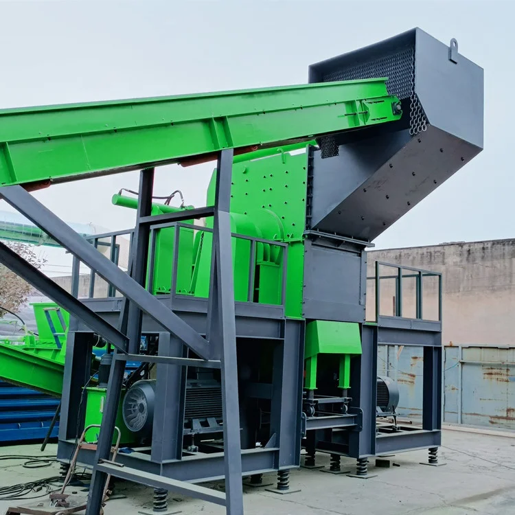 Waste Motor And Whole Car Body Engine Car wheel Bicycle and oil paint buckets  Nonferrous light steel Metal Shredder