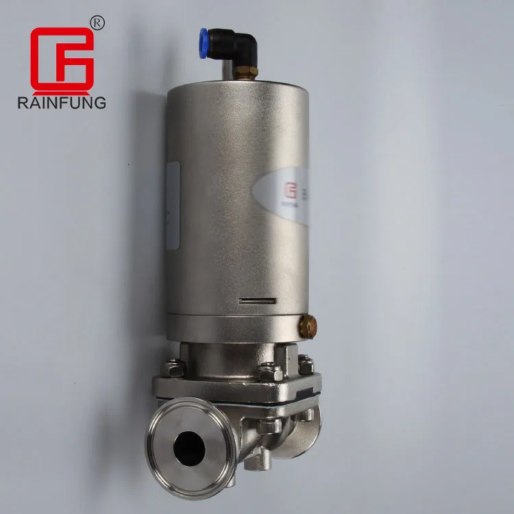 Гигиенический тройной мембранный клапан из нержавеющей стали, 1 дюйм, пневматический привод SS316L