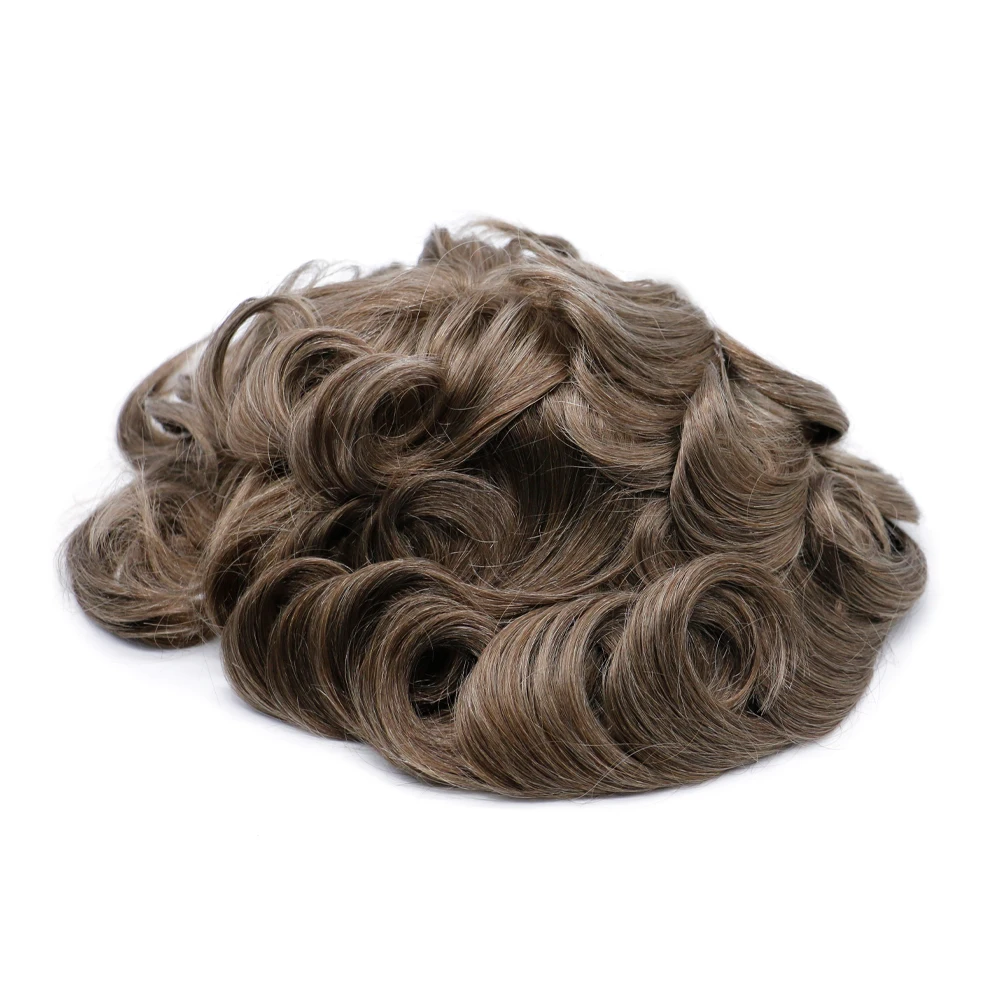 
Fast Shipping Natural Hairline Bleached Knots French Lace Men Toupee With Mono Net 