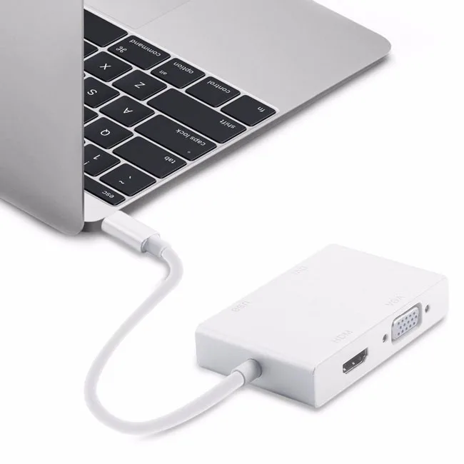USB Type C to HDMl VGA and DVI High DEF Converter Adapter