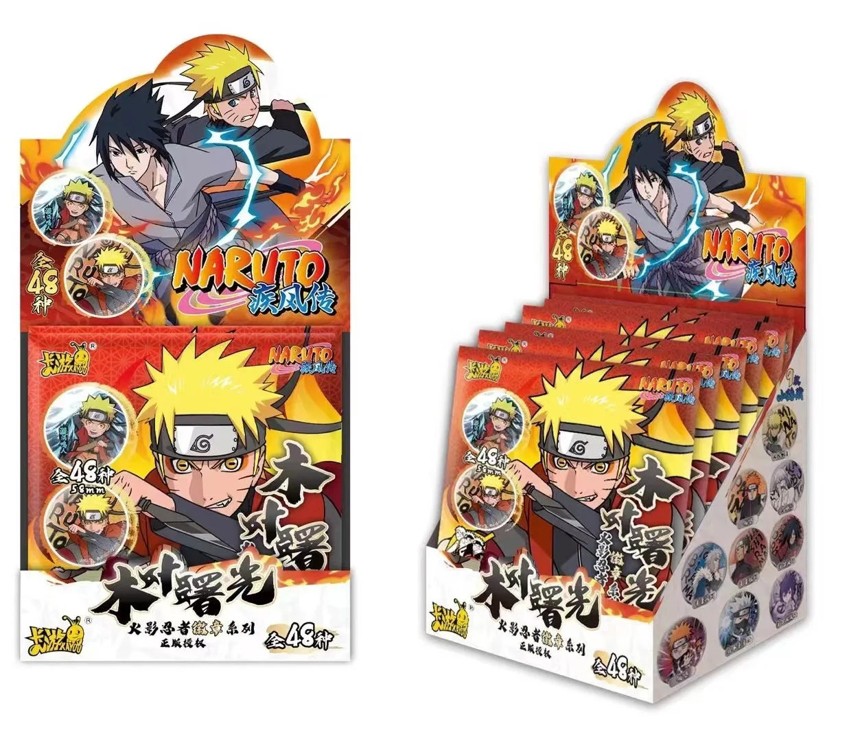 Wholesale Original KAYOU Narutoes Wood Leaf Dawn Badge Full Set Tinplate Badge Card Anime Peripheral Birthday Gifts