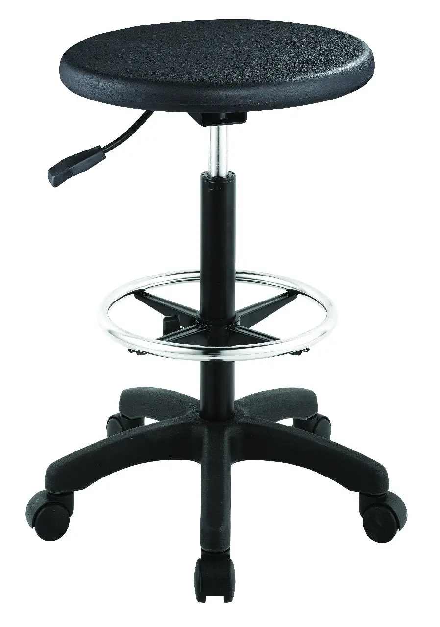 Ergonomic Laboratory Furniture With Metal Legs Chairs ESD Standing Work Stool Foam Work Pedicure Stool Leather Chair