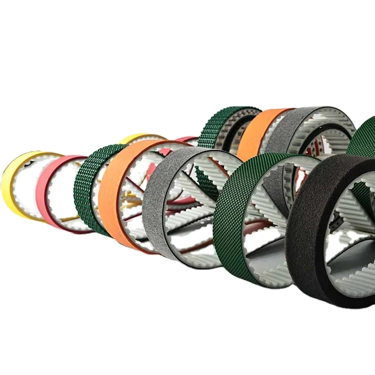 Custom high quality mega power pu timing belts with rubber coating or foams covering