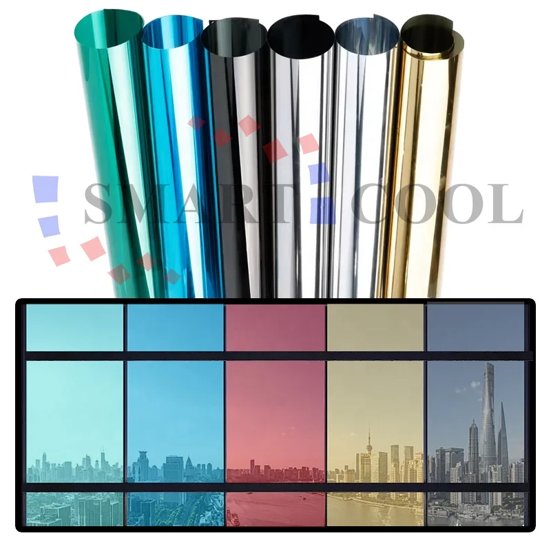 High Heat Rejection Silver Colorful PET Window Tint Film For Building Color Architectural Tint 1.52*30m  Window Tint