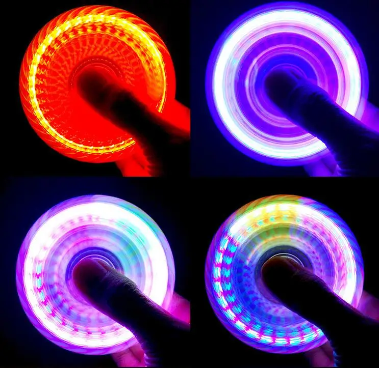colored lights Stress relief LED light up Fidget Spinner Toy Colorful Lighting Effects hand spinner toy