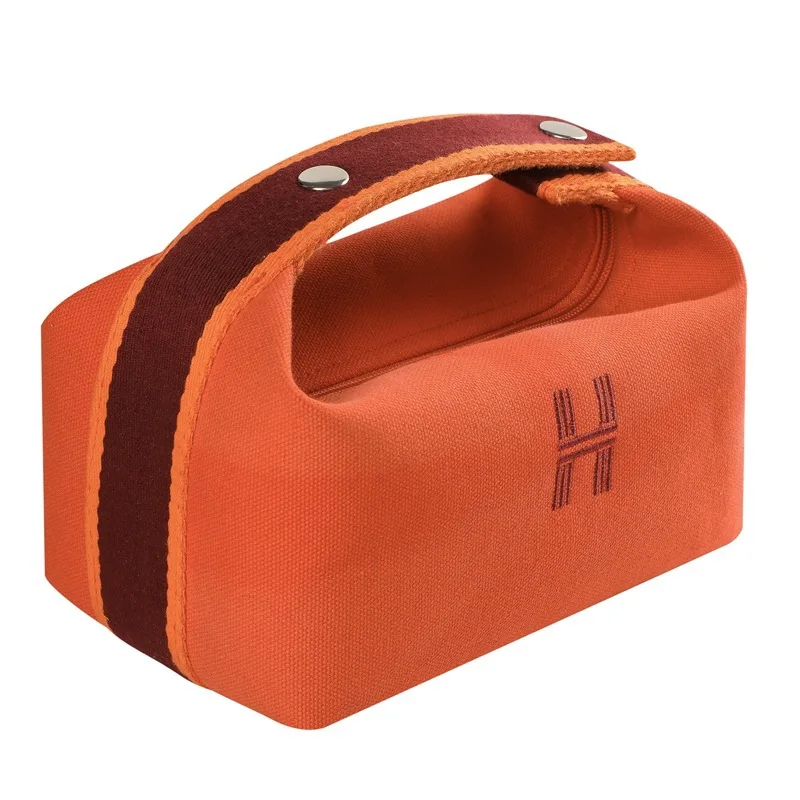 ins style high-quality canvas portable cosmetic bag portable travel wash bag storage cosmetic bag