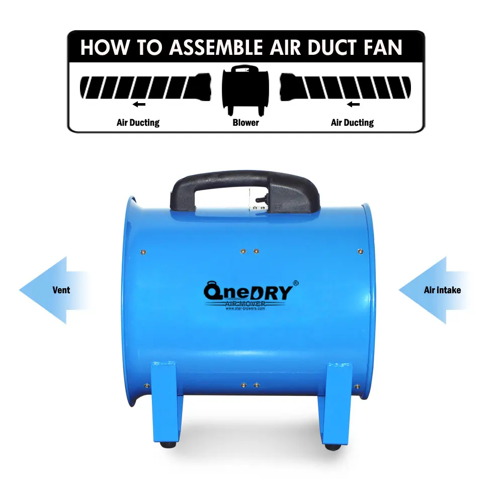 12inch 300mm industrial portable metal blower fan CE SAA axial fan with ducting hose for industrial welding cooling dust collect