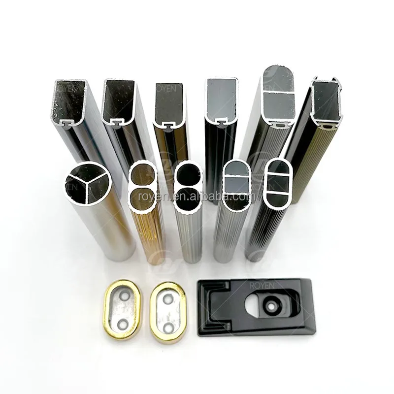 Modern design 3 meters round oval aluminum hanger rods profiles for wardrobe closet cabinets