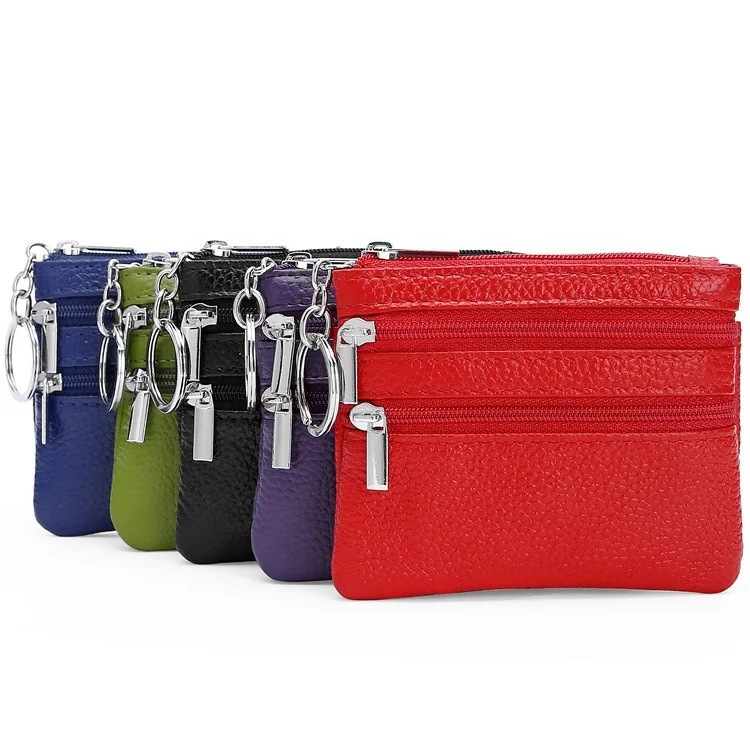Fashionable Coin Purse Change Wallet Small Leather Card Holder Key Chain