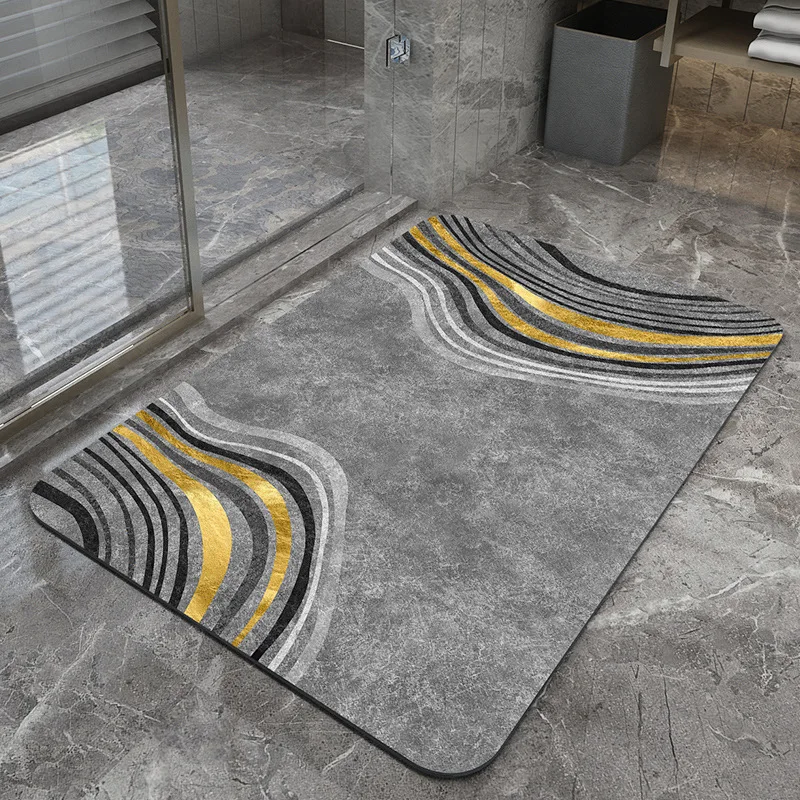 Marble Design Soft Diatomite Absorbent Easy Clean Shower Foot Rugs Diatom Mud Eco Friendly Bath Mat
