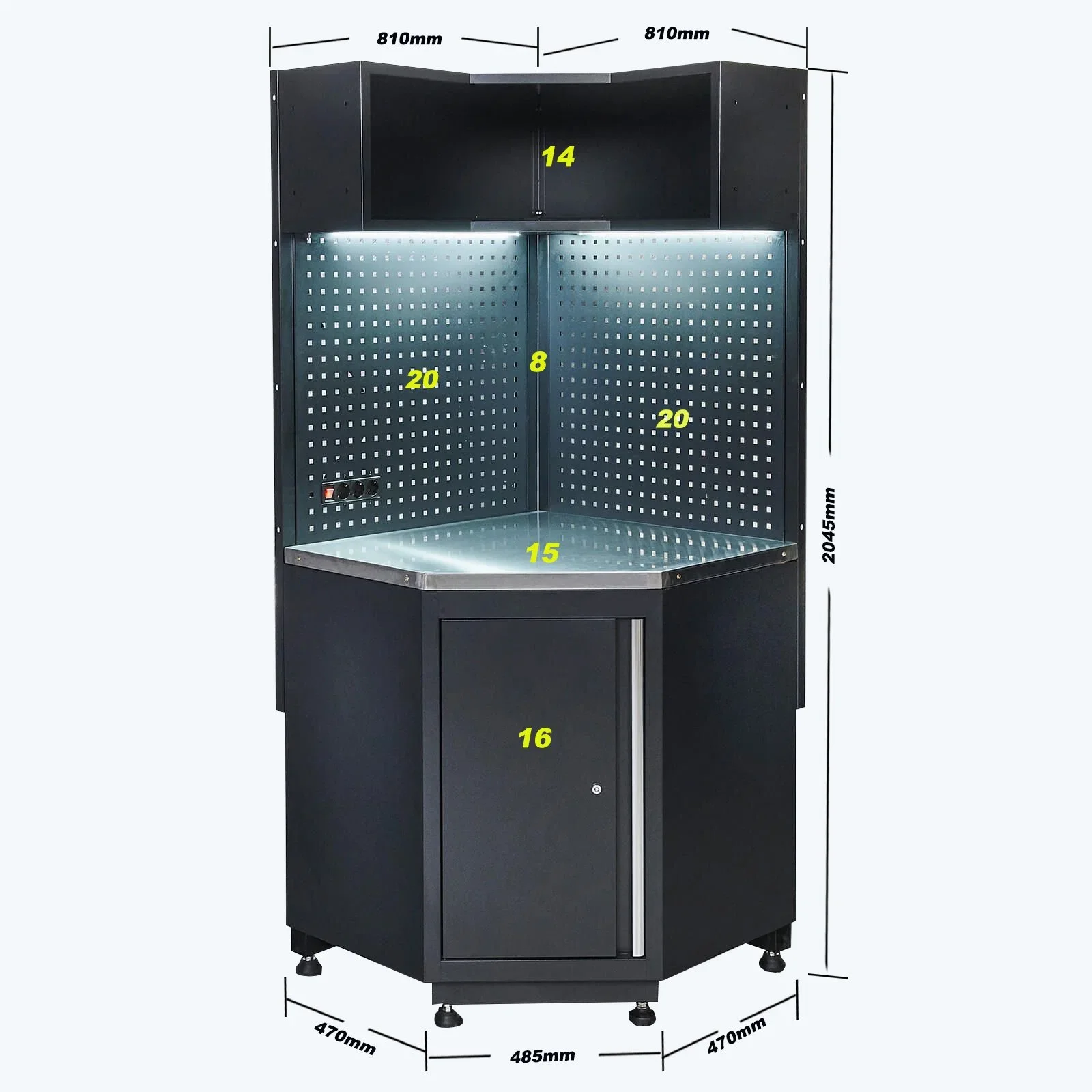 Gang Dao Garage Workstation Modular Tool Box Workbench Workshop Metal Garage Cabinet Steel Workbench Heavy Duty Storage Garage C