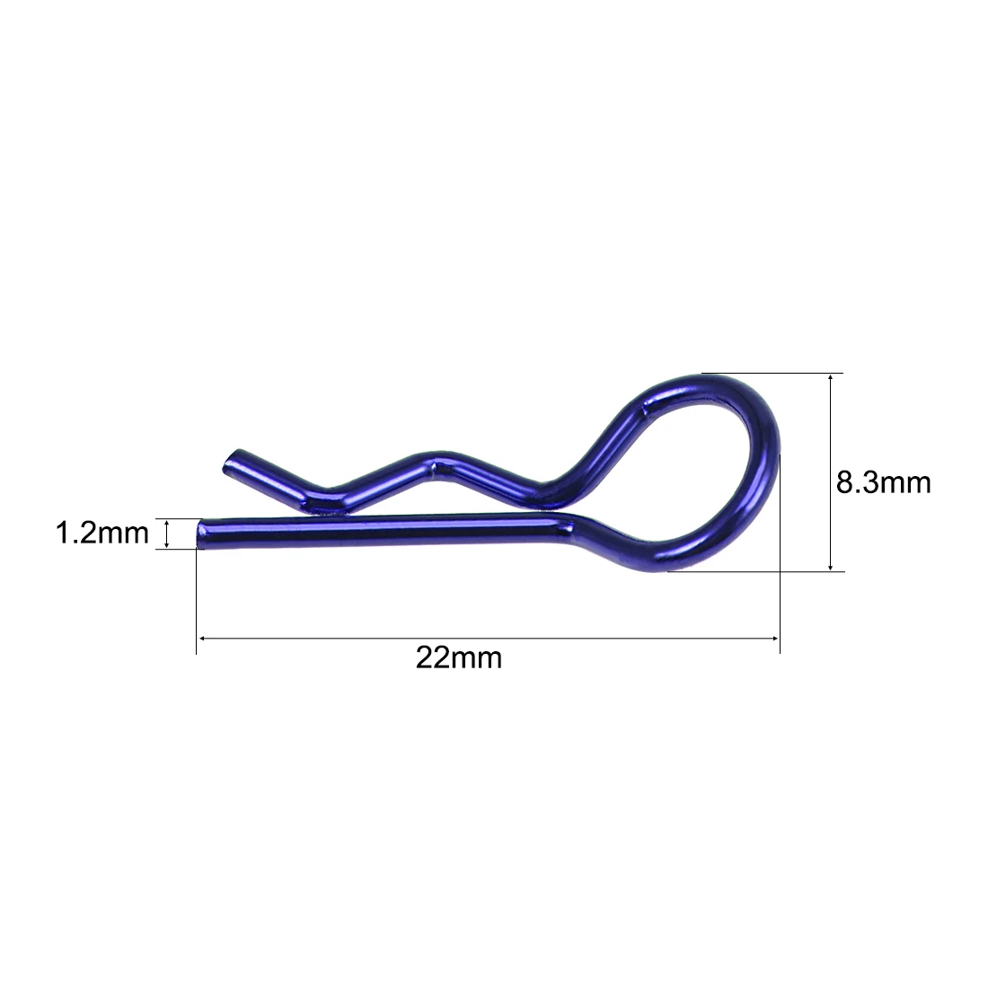 10pcs R Clips 1/10 Bent Springy R Pins for RC Car Truck Crawler Buggy Blue