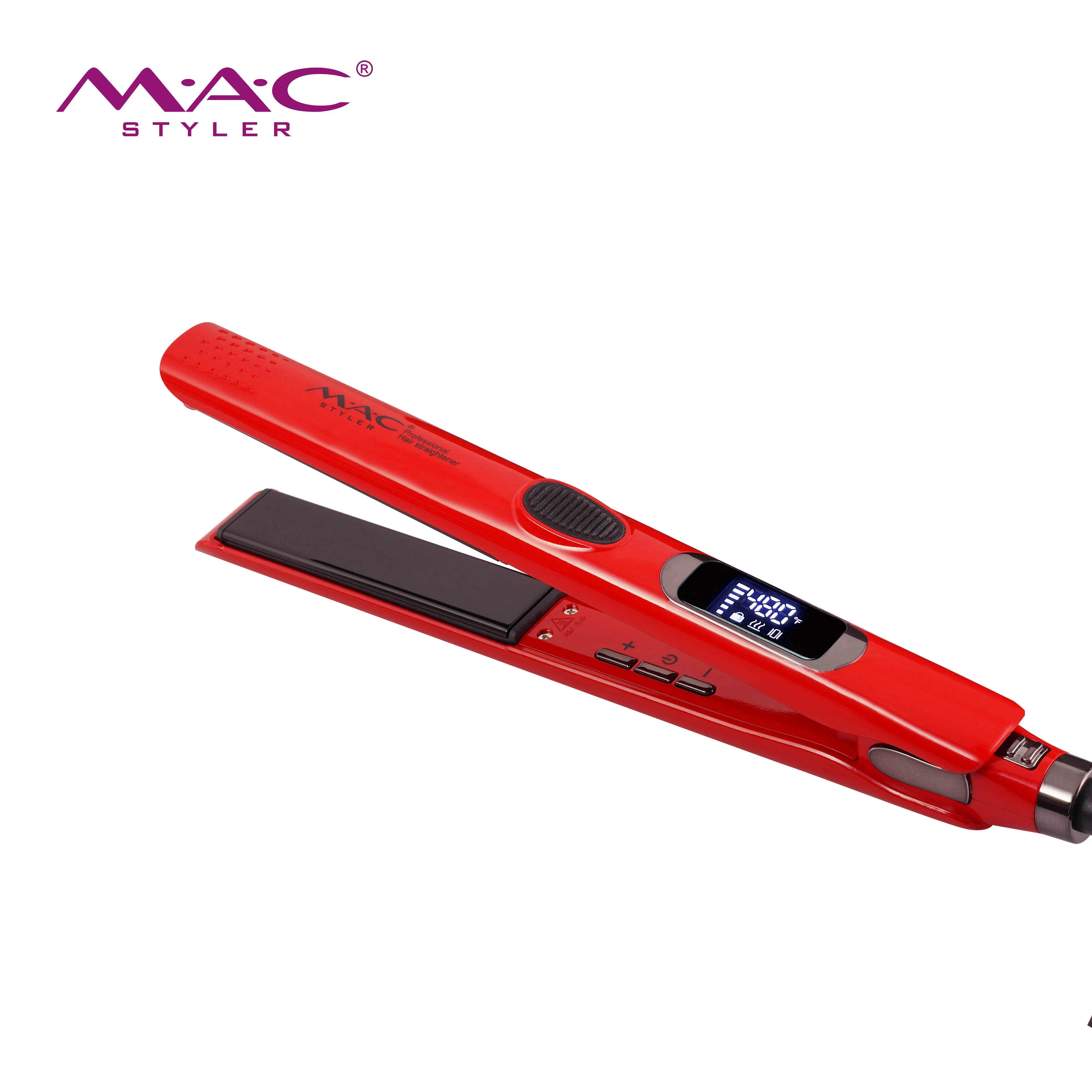 MAC 480F Professional Salon Fast Heat Black Metal Hair Straightener Nano Titanium Vibrating Flat Iron OEM Hair Straightener