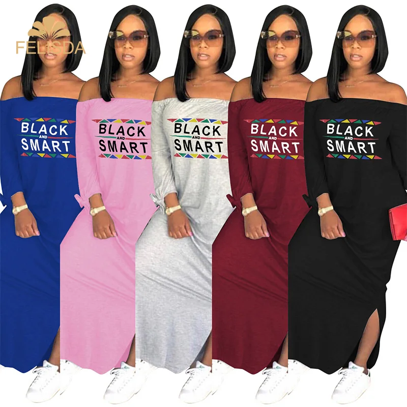 Plus Size 3xl Off Shoulder Print Long Dress Women Side Split Loose Dress Fashion Lace Up Party Maxi Female Summer Casual Dress