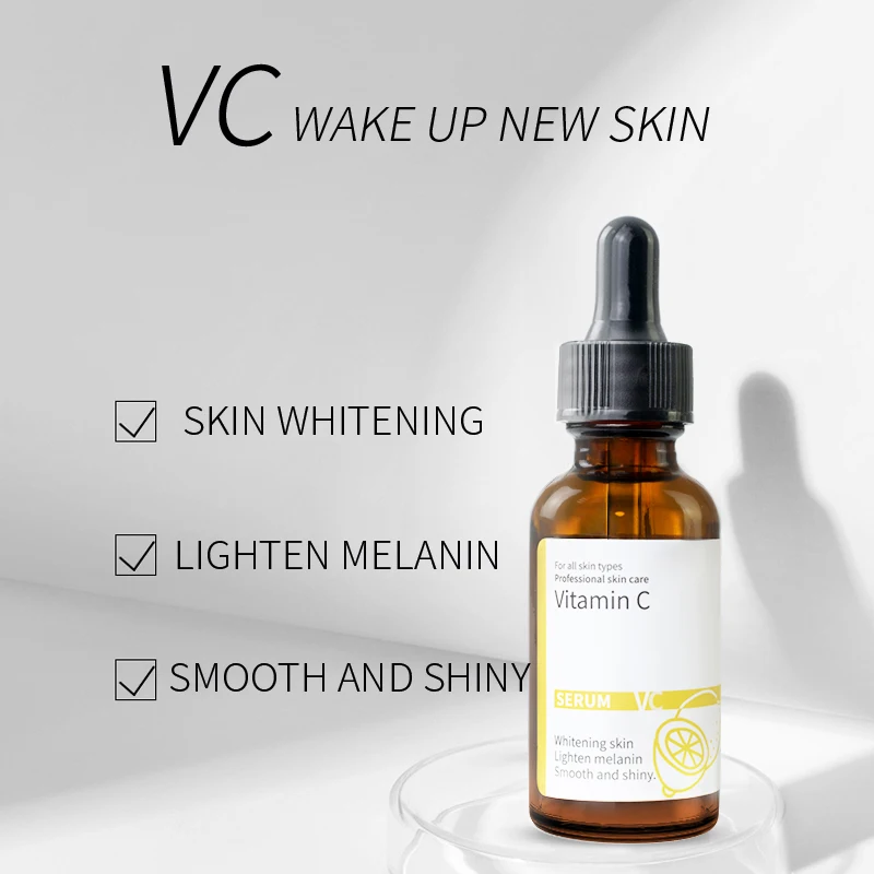 OEM ODM Natural Vitamin C Serum Cuidado De La Piel Skin Moisturizing Whitening Essence Anti Aging Wrinkle VC Skin Care Serum