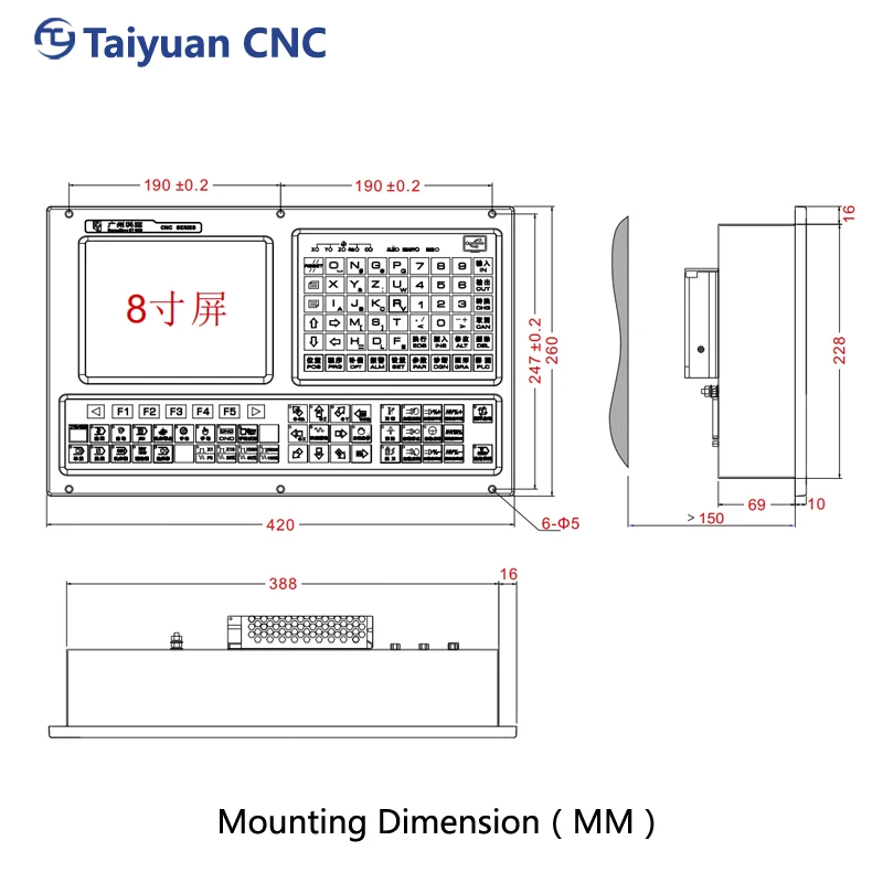 Support online Plc programming, support 2-way analog spindle  CNC lathe controller