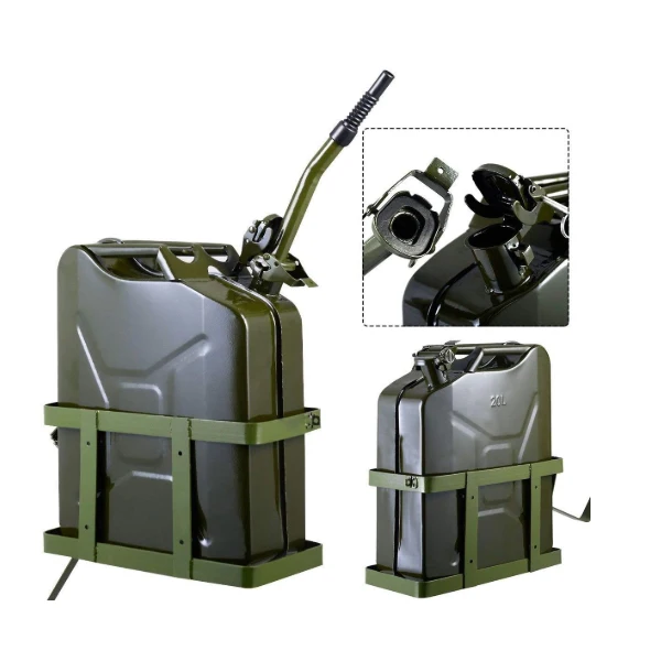 5 Gallon 20 liter 20l Gas Diesel Fuel tank steel metal jerry can holder