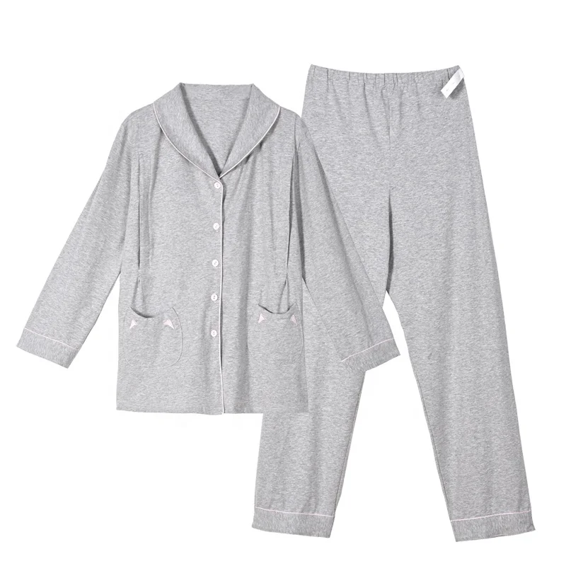 New Arrivals Autumn Seamless Maternity 2 Pieces Home Clothes Set Comfortable Cotton Pregnant Pajamas