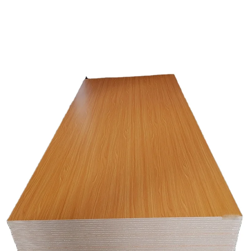 Best Quality china Manufacture  Nigeria Fibreboards beech akala color High Glossy 15/16/17/18mm Melamine MDF board