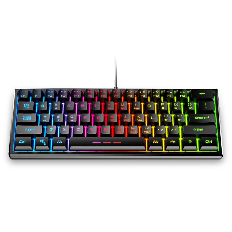 Проводной 61-ключ мембранная клавиатура Беспроводная игровая RGB Световой настольный компьютер портативный Механическая игровая клавиатура