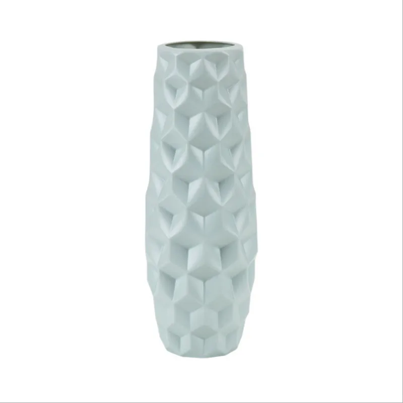 Modern simple style unique design table decoration pink green white plastic floral vases