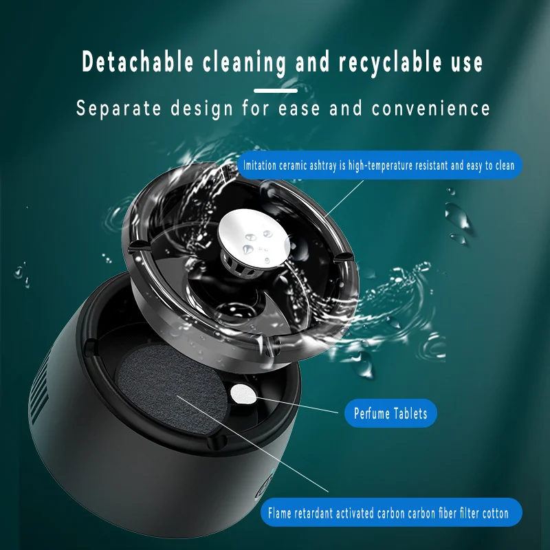 TOP Upgrade Air Purification ashtray PRO resin storage anti-ironing negative ion intelligent purification ashtray