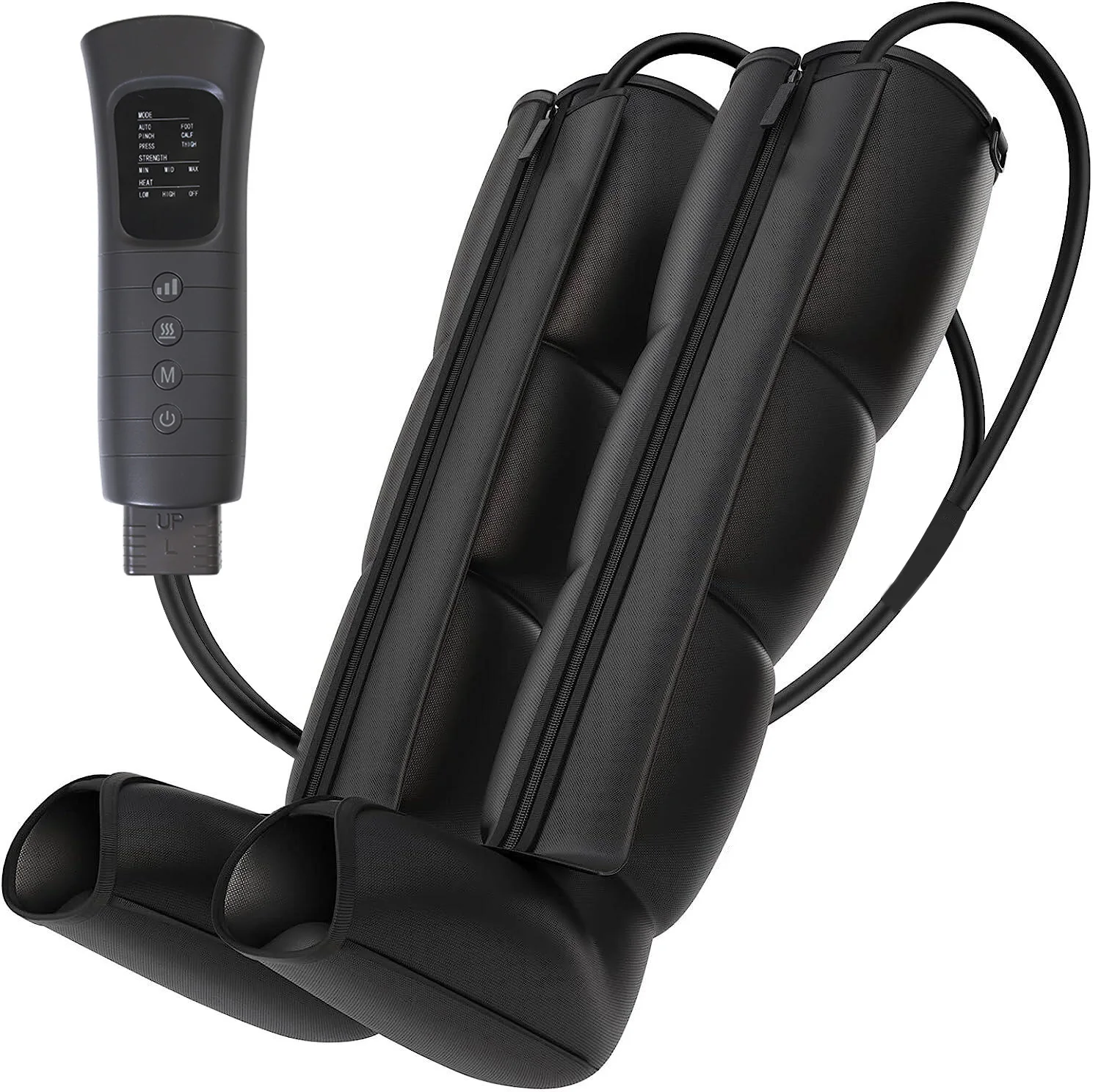 2024 blood 12 chamber therapy thigh air compression boots leg massager with heat air compression for circulation and pain relief