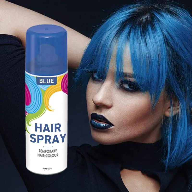 100ml wholesales factory price glitter blue hair color spray