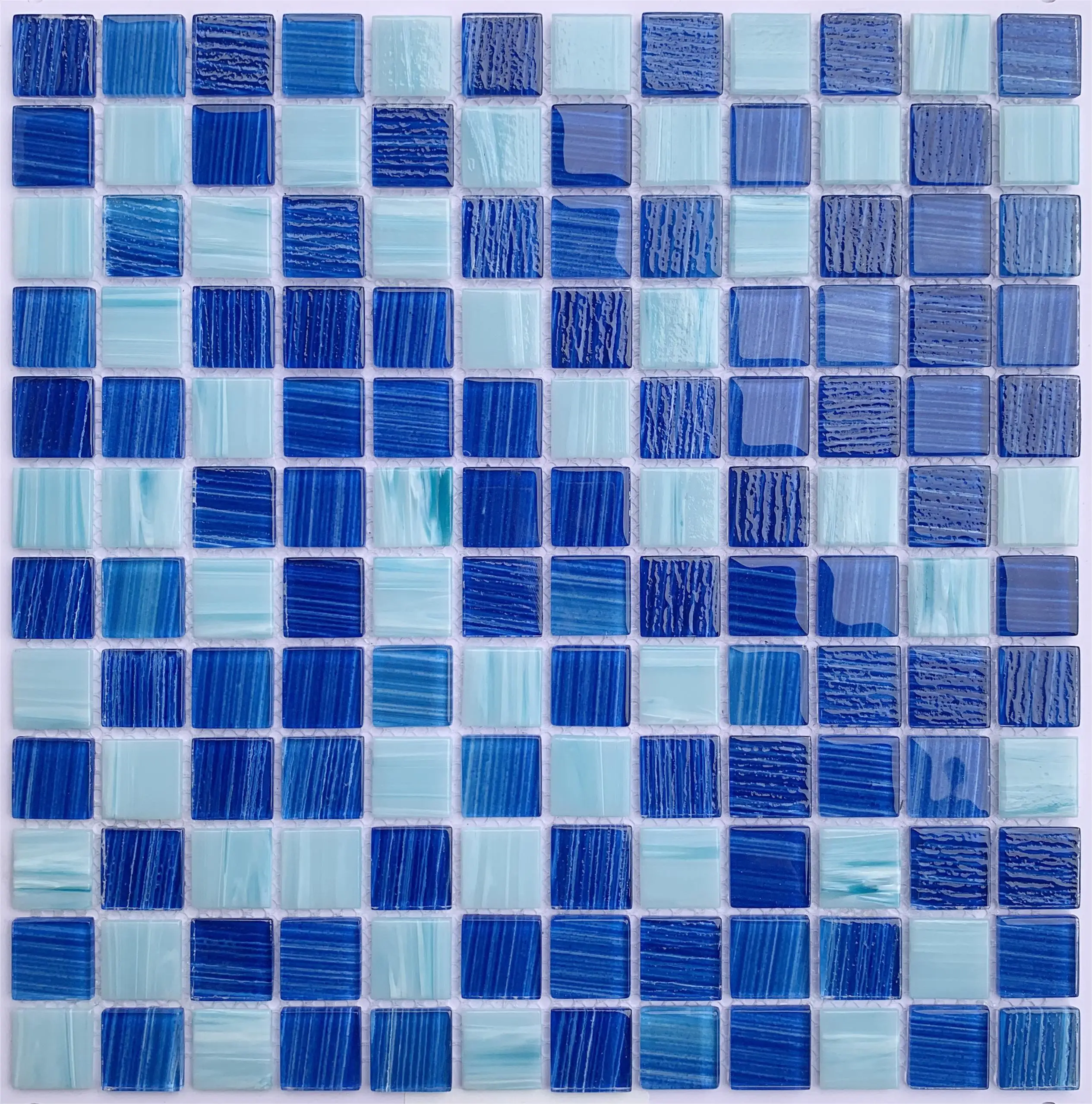 cobalt blue hot melt swimming pool tiles glass mosaic for villa
