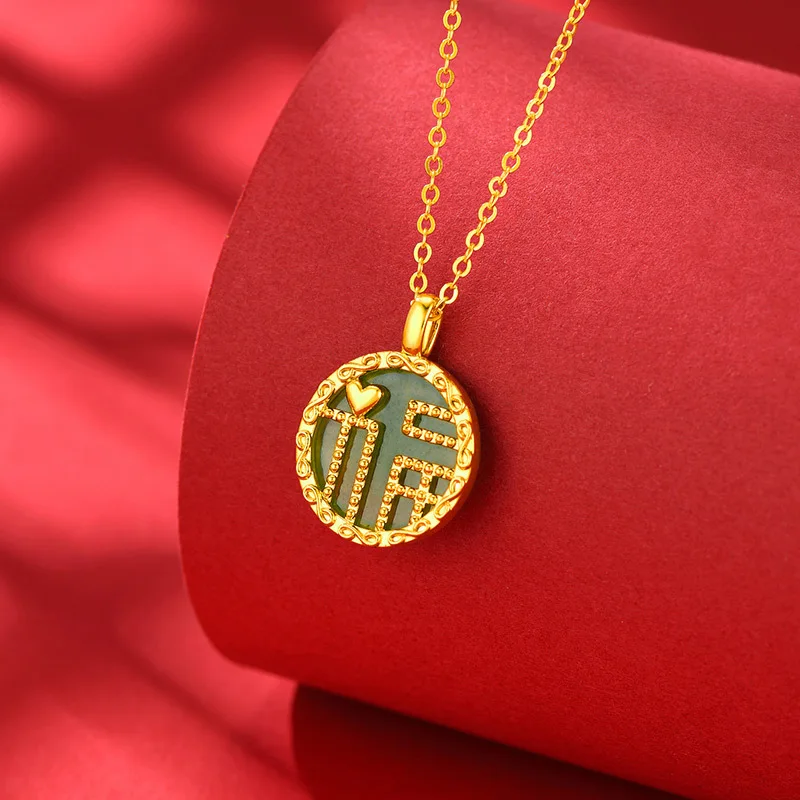 Luxury Fashion AU750 Pure 18K Gold Charms Pendants Necklace Women Ladies Bridal Engagement Wedding Fine Jewelry