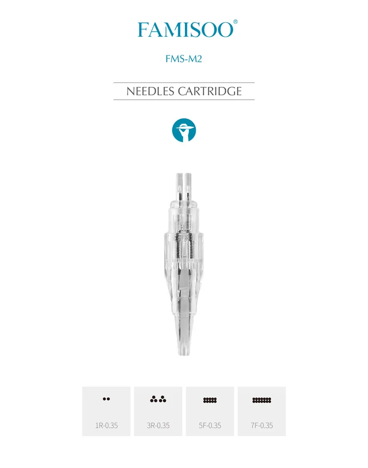 FAMISOO M2 Permanent Makeup Cartridge Needle with Double Needles for Lip Pmu Machine use