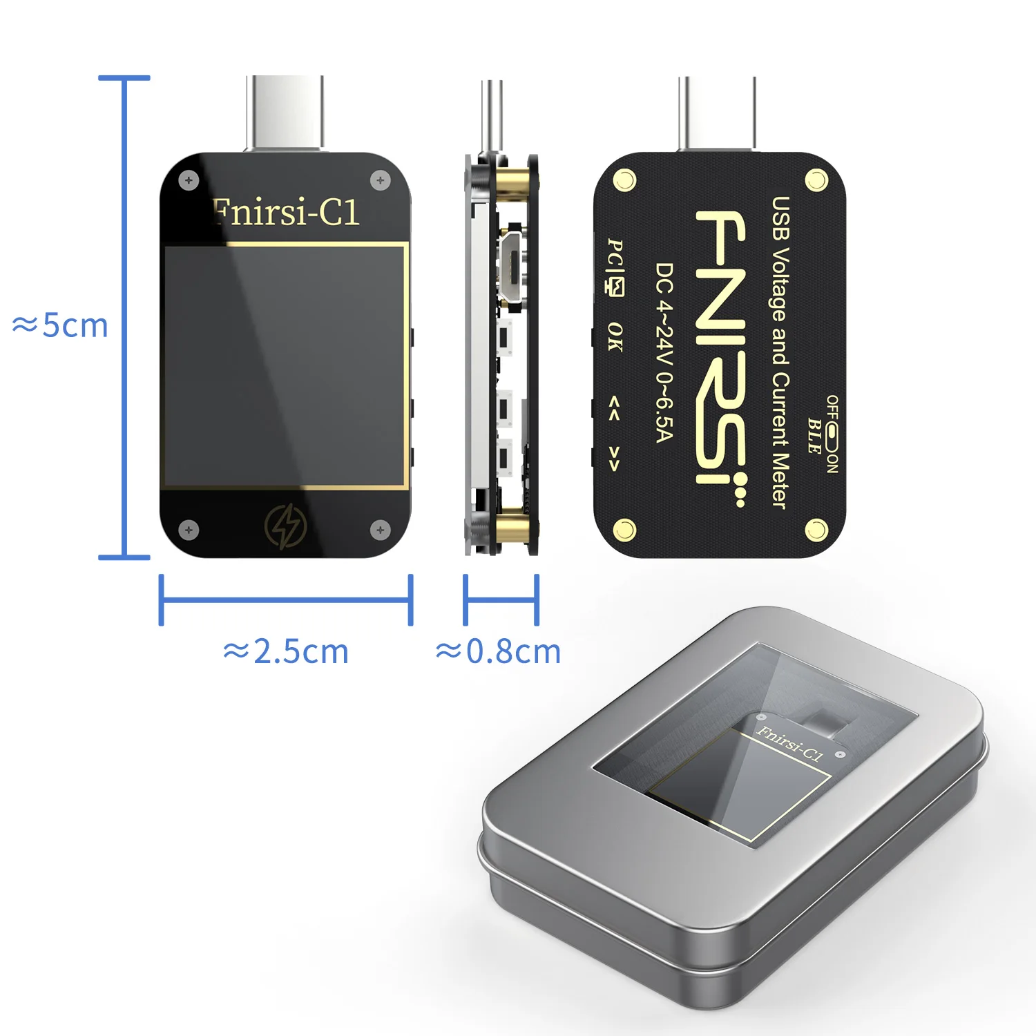 FNIRSI-C1 Type-C PD Trigger USB-C Voltmeter Ammeter Fast Charging Protocol Test Type-C Meter Power Bank tester With PC Software