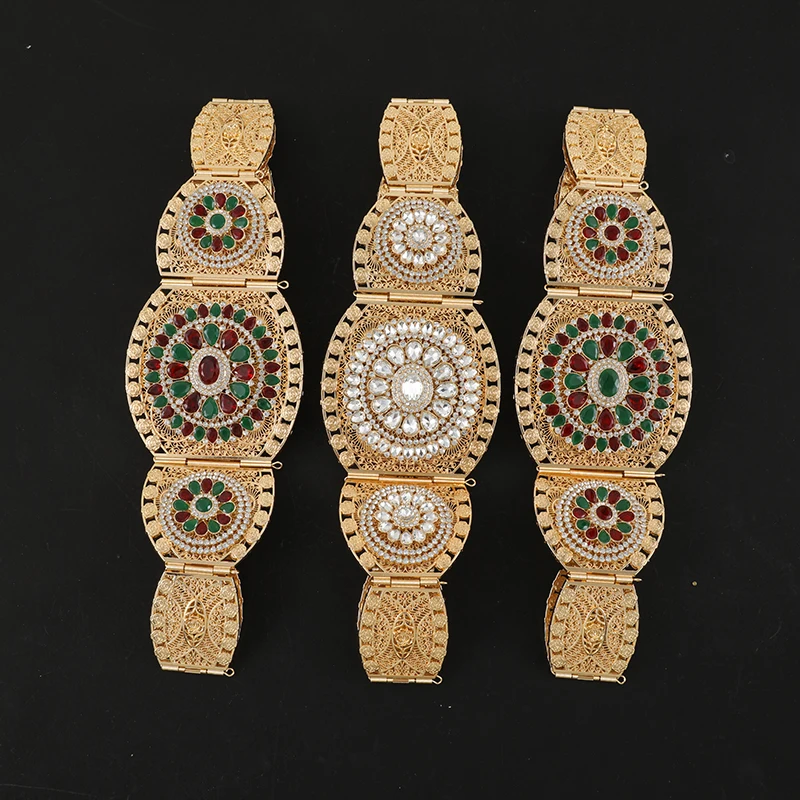 Высококачественный золотистый пояс со стразами на заказ, роскошный свадебный металлический пояс Caftan для женщин