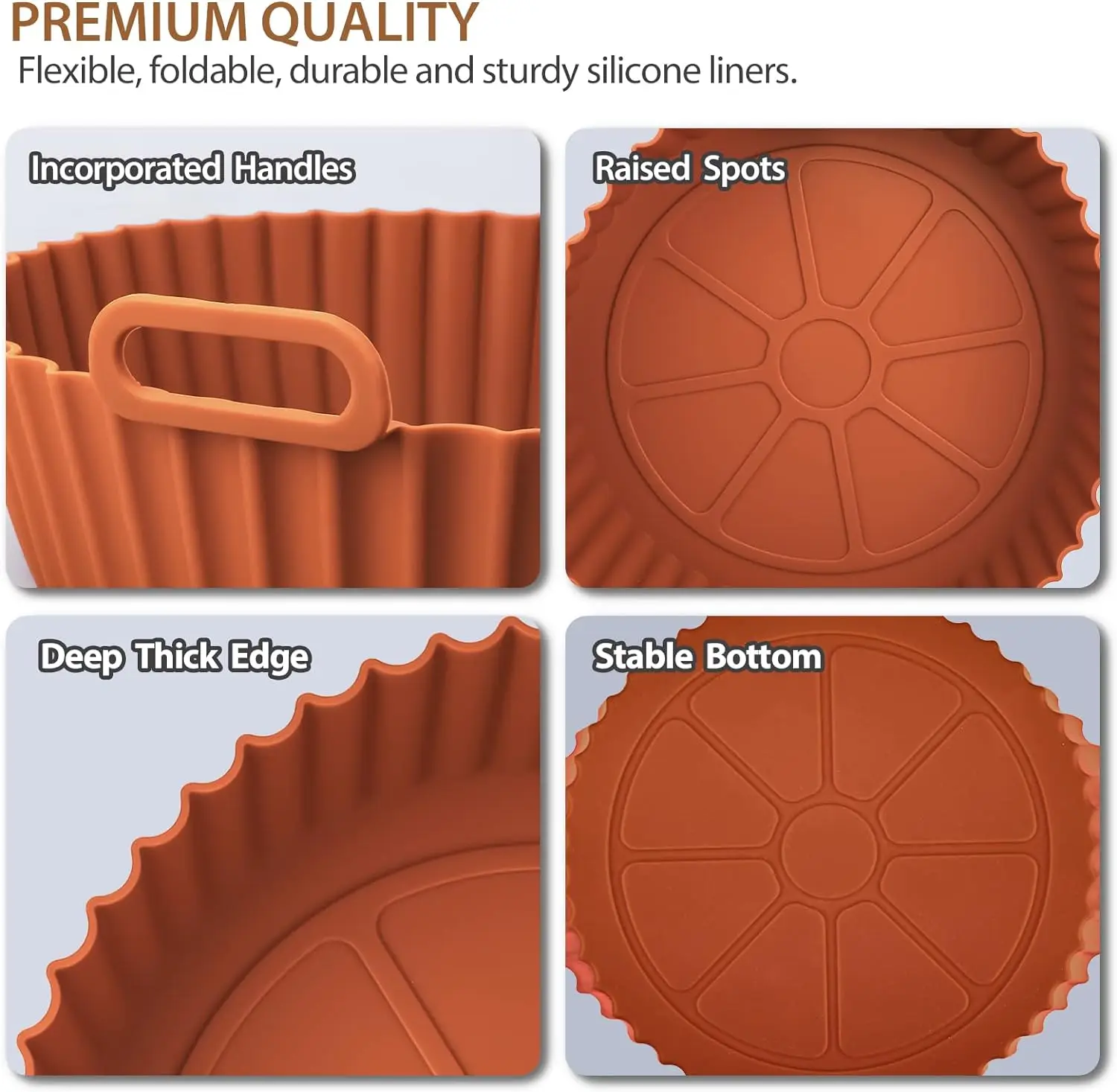 8 Inch Non-stick Reusable Food Grade Air fryer Silicone Pot Basket Liner Air Fryer Silicone Pot for Air Fryer