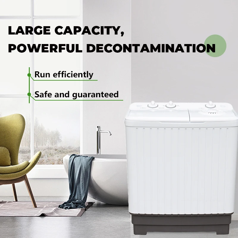 Large Capacity Twin Tub Semi-Auto Quick Drying Washing Machine English Operating Home Use with 1 Year Warranty for Hotels