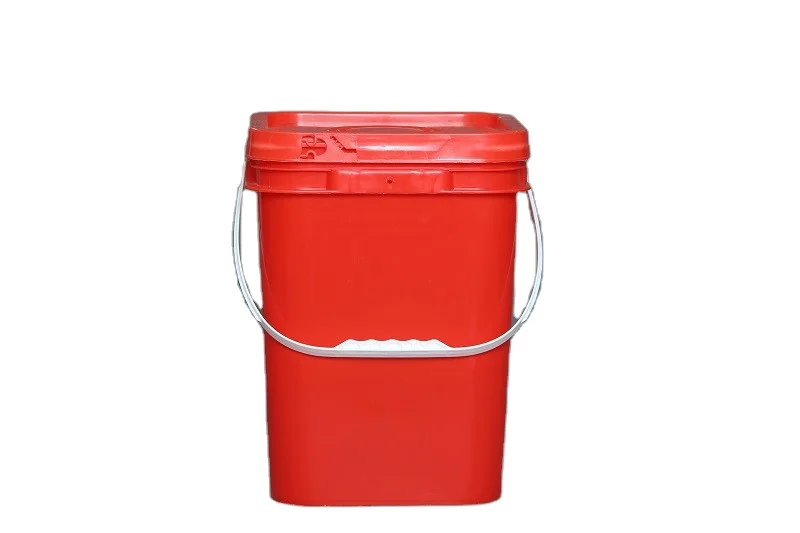 Wholesale 20 litre thicken paints buckets square food grade bucket PP plastic pail with lid and handle