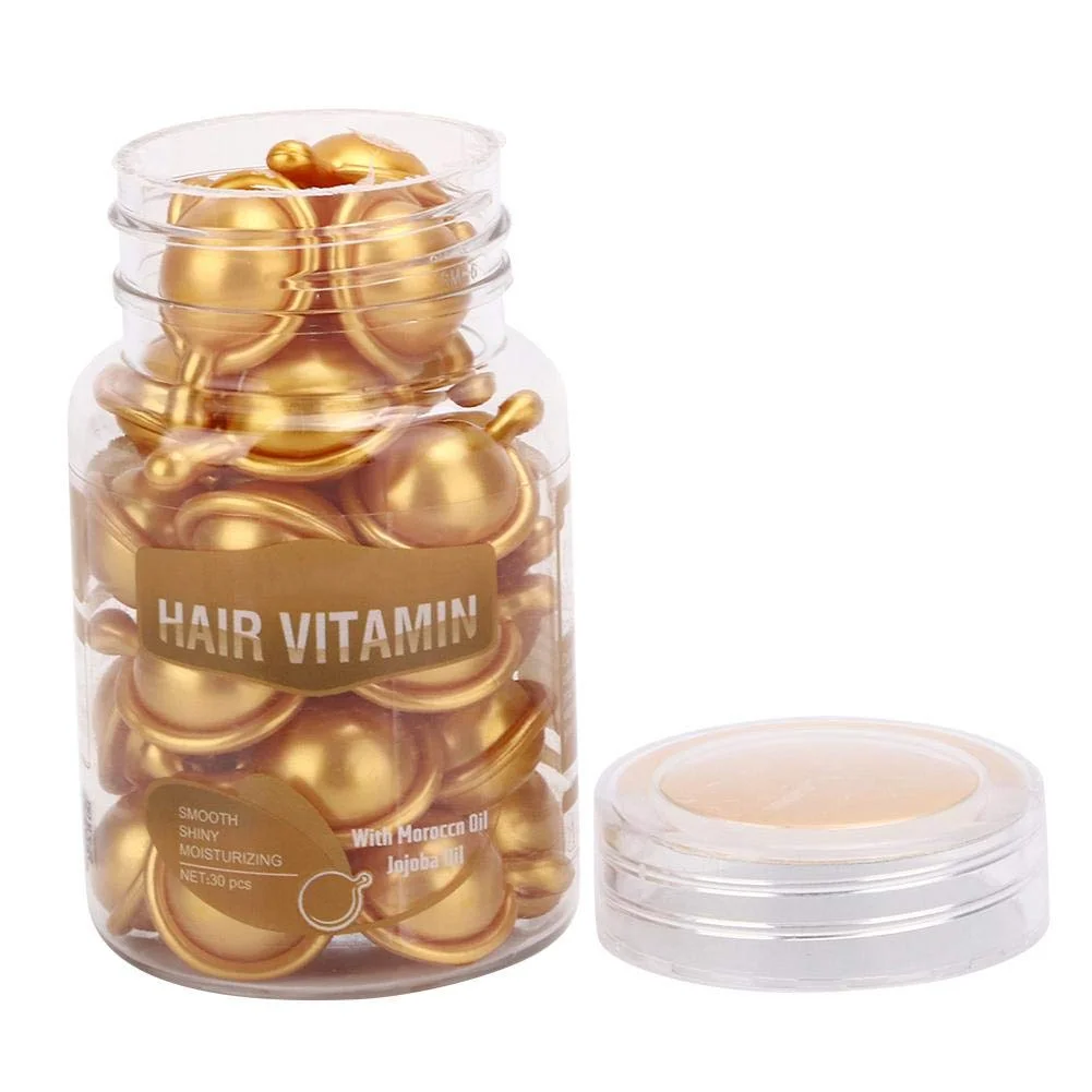 Hair vitamin smooth shiny moisturizing enriched serum capsule with Moroccan oil jojoba oil