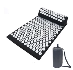 Custom Logo Heathcare pain releif Cotton Massage acupuncture mat and neck pillow set for physical therapy