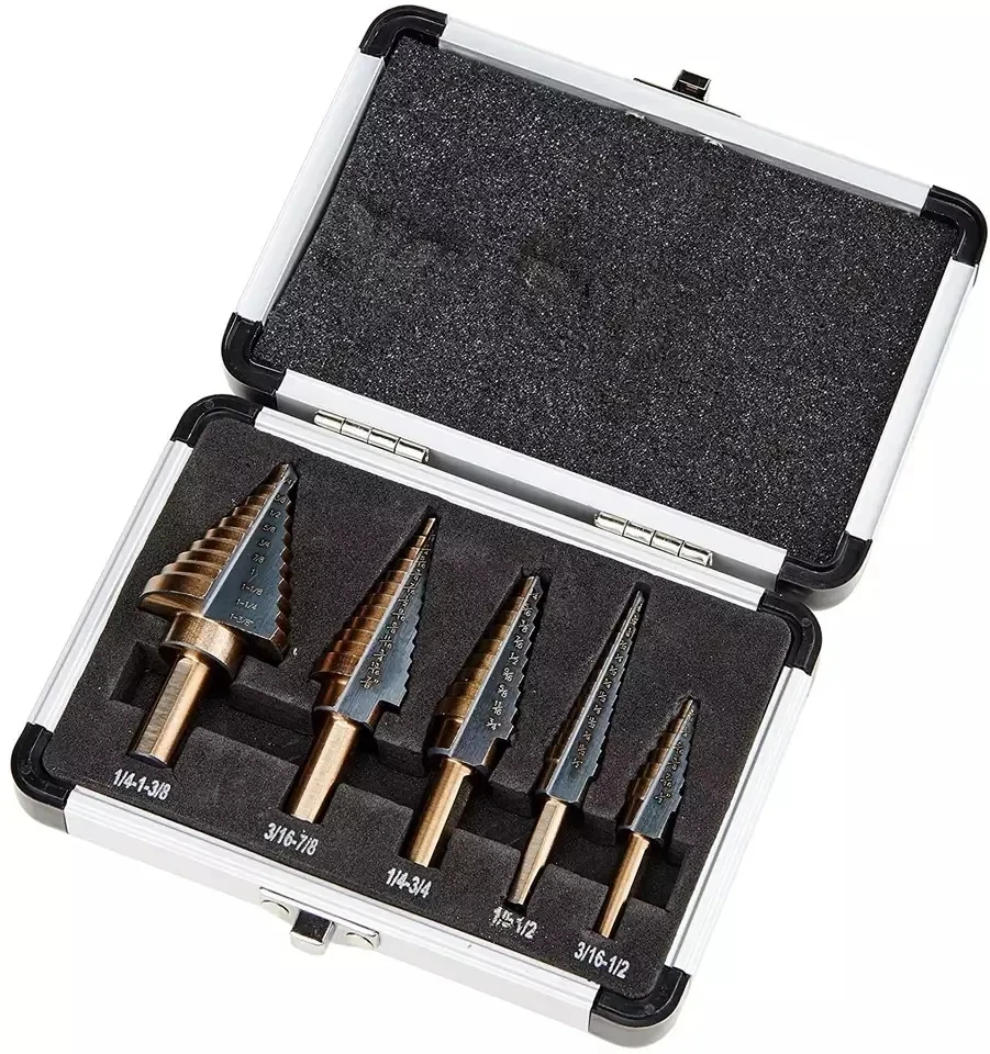 5pcs Hss Cobalt Multiple Hole 50 Sizes Step Drill Bit Set with Aluminum Case