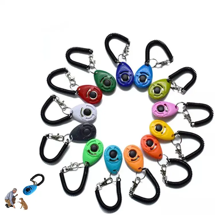 
Training Dog Clicker Adjustable Sound Plastic Key Chain And Wrist Strap Doggy Pet Products Trainer 