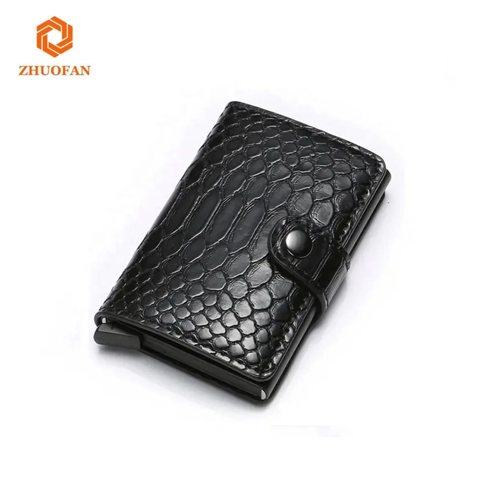 Carbon Fiber Card Holder Wallets Men Brand Rfid Black Magic Trifold Leather Slim Mini Wallet Small Money Bag Male Purses
