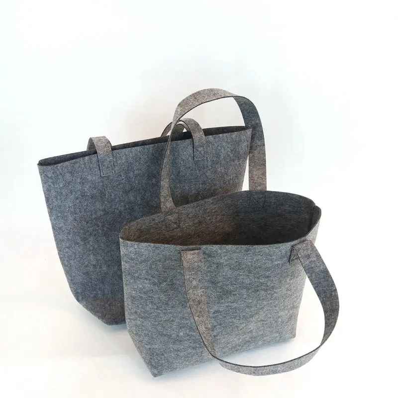 Fashion promotional recycled felt bag custom logo ladies shoulder bag shopping bag