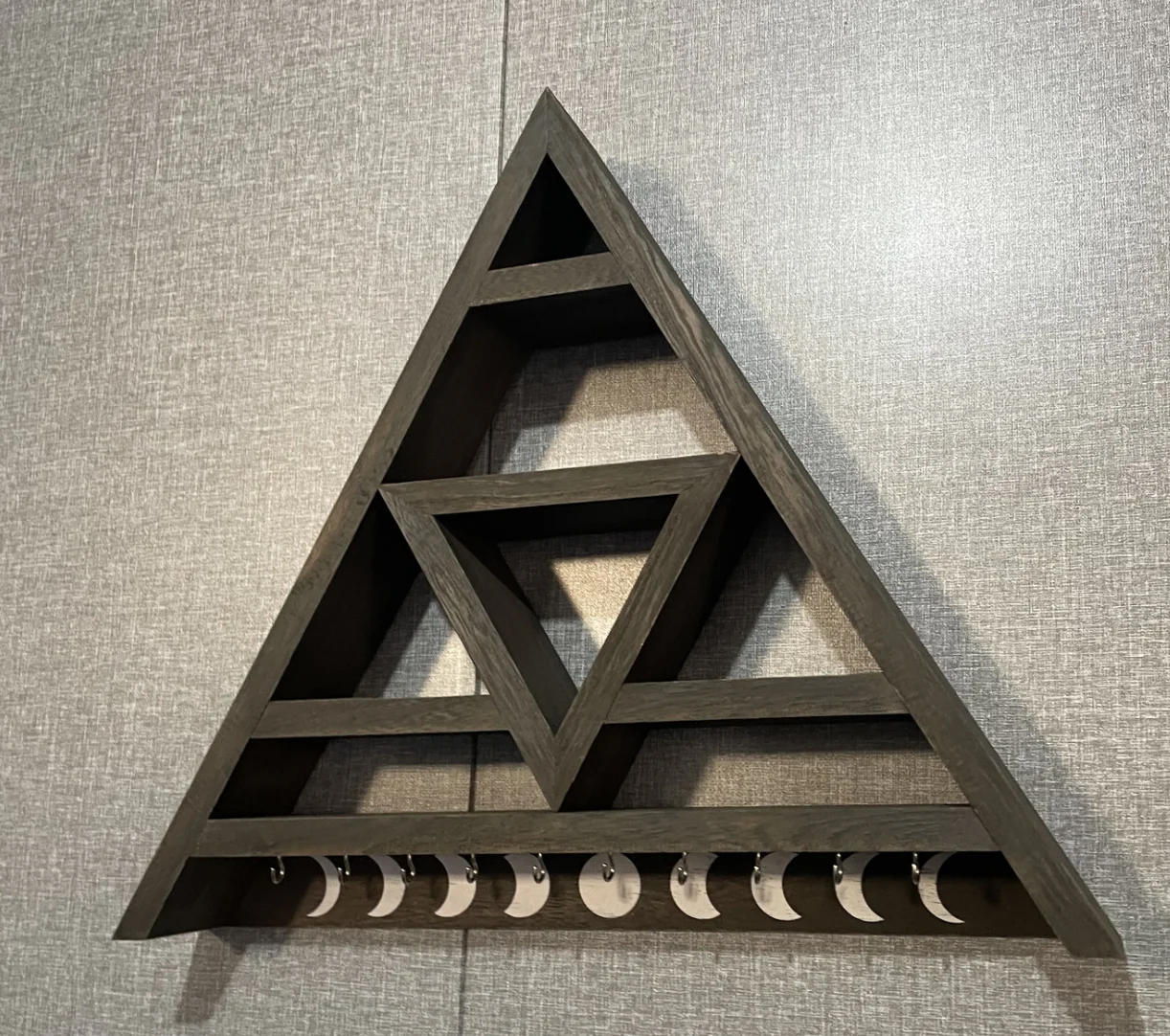 Triangle Wall Shelf Crystal Shelf Display for Stones Witchy Decor for The Home, Crystal Holder Crystal Display Shelf